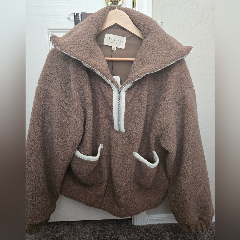 Brown half zip